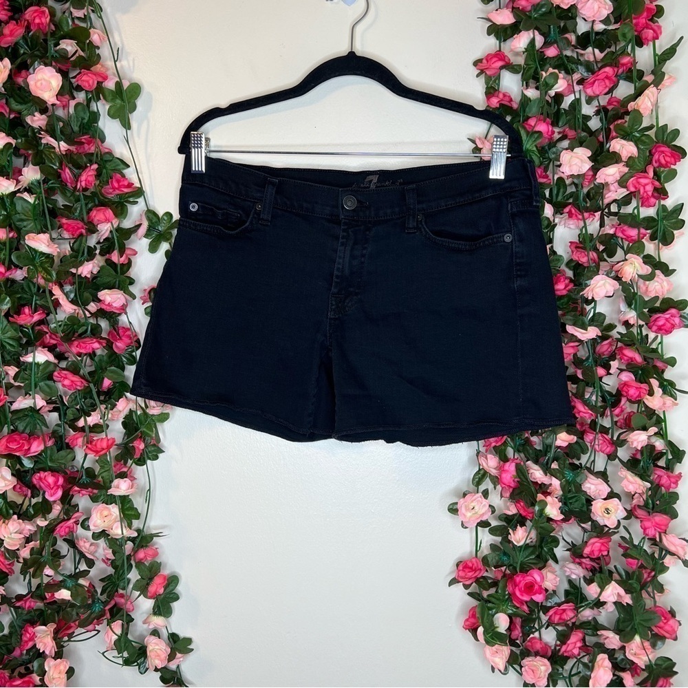 7 For All Mankind Women's Roll Up Short Jean Shorts Casual Denim 31